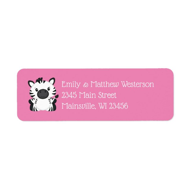 Zebra Baby Dusche Pink (Vorne)