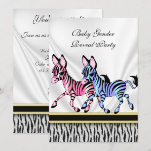 Zebra Baby Gender Reveal Party Einladung