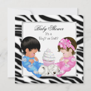 Zebra-Baby-Party Geschlecht Enthüllung Paare Einladung