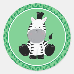 Zebra Baby Safari Runder Sticker