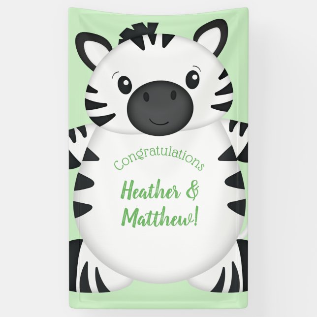 Zebra Baby Shower Banner (Vertikal)