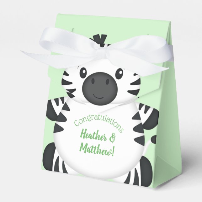Zebra Baby Shower Geschenkschachtel (Vorderseite)