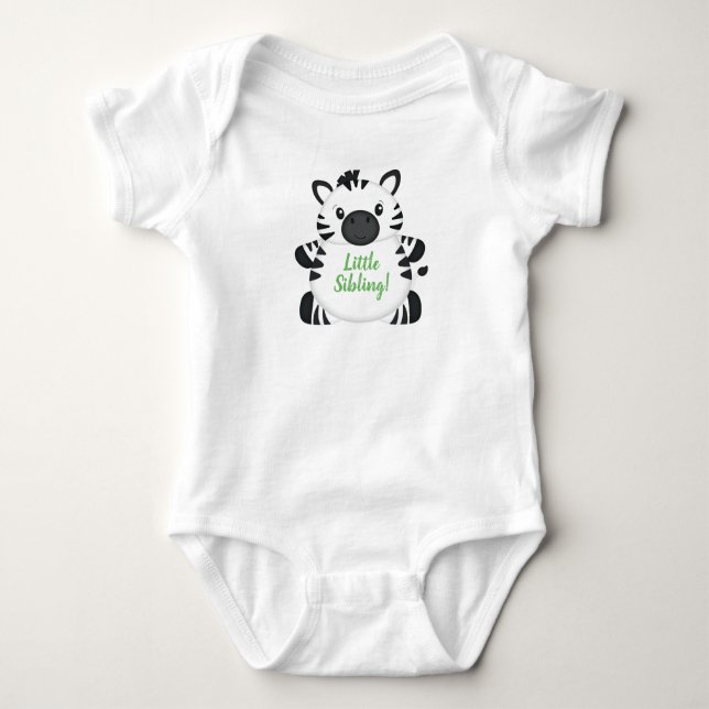 Zebra Baby Shower Green Baby Strampler (Vorderseite)
