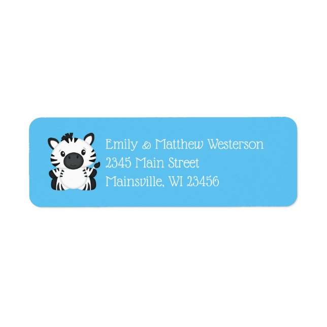 Zebra Baby Shower Safari Blue Boy (Vorne)