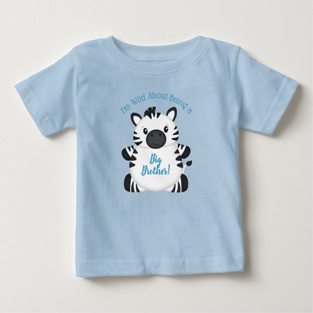 Zebra Baby Shower Safari Blue Boy T-shirt (Vorderseite)