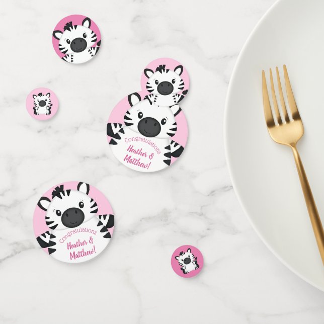 Zebra Baby Shower Safari Pink Girl Konfetti (Gruppe)
