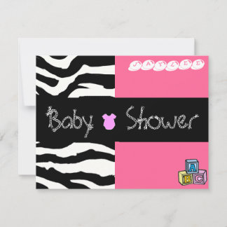Zebra Babydusche Einladung