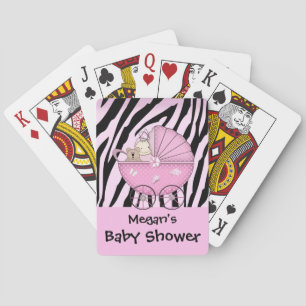 Zebra-Babyparty-Kartenspiel-RosaPram Spielkarten