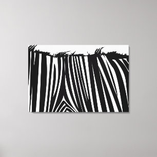 Zebra Back Black & White Wrapped Canvas Print Leinwanddruck