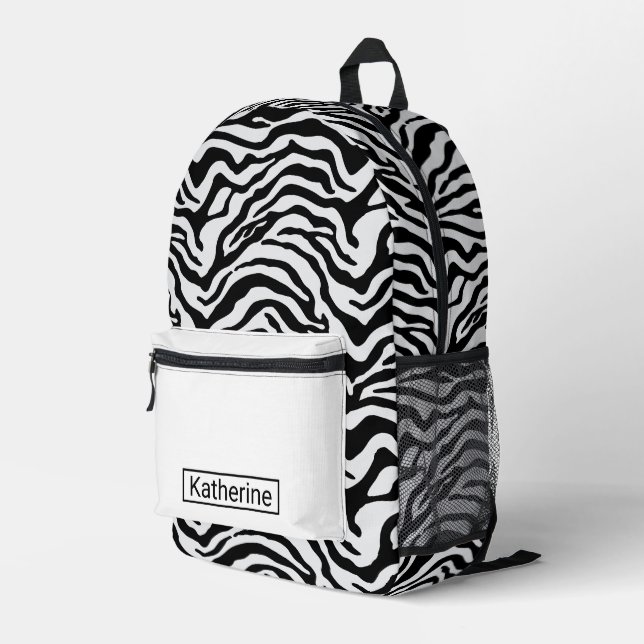 Zebra Bedruckter Rucksack (Rückseitige Ecke Rechts)