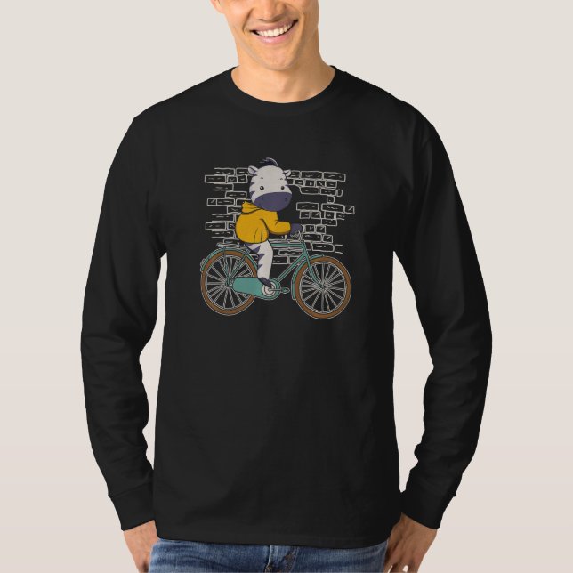 Zebra Bicycle Wildlife African Animal  Stripes Zeb T-Shirt (Vorderseite)