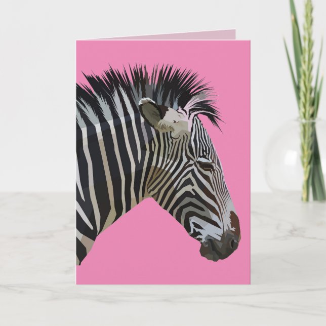 ZEBRA BIRTHDAY CARD KARTE (Vorderseite)