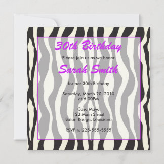 Zebra Birthday Einladung