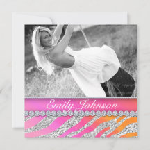 Zebra Birthday Party Rosa Orange Juwelen