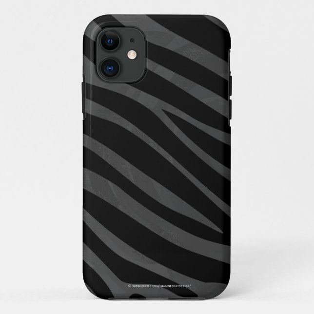 Zebra Black and Gray Print Case-Mate iPhone Hülle (Rückseite)