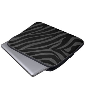 Zebra Black and Gray Print Laptopschutzhülle