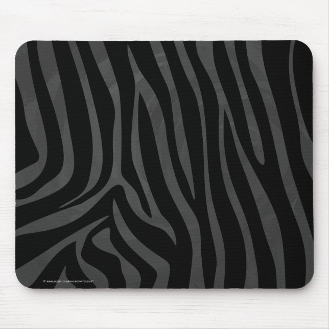 Zebra Black and Gray Print Mousepad (Vorne)