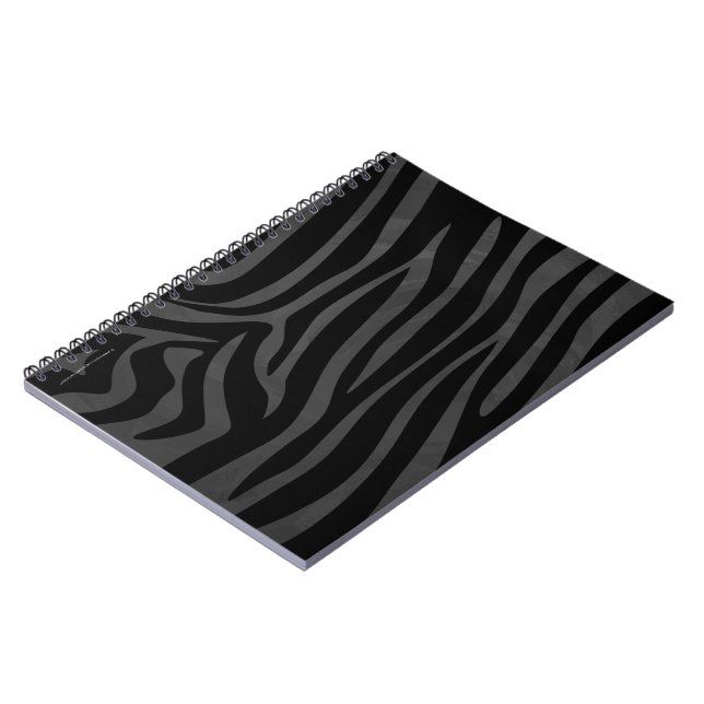 Zebra Black and Gray Print Notizblock (Linke Seite)