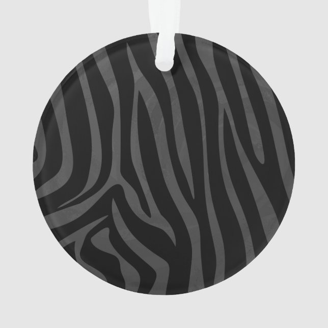 Zebra Black and Gray Print Ornament (Rückseite)