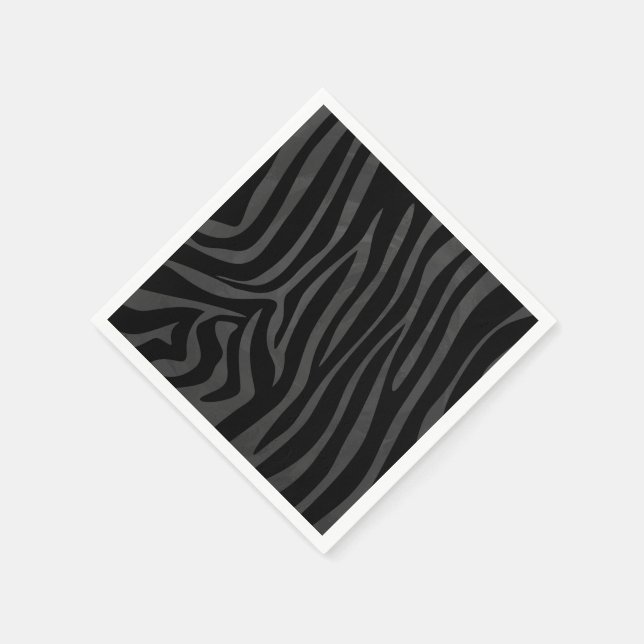 Zebra Black and Gray Print Serviette (Ecke)