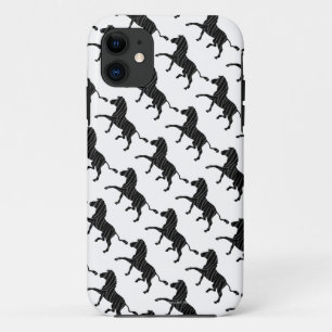 Zebra Black and Gray Print Silhouette iPhone 11 Hülle