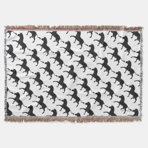 Zebra Black and Gray Print Silhouette Decke
