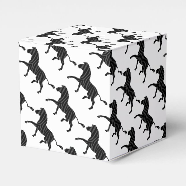 Zebra Black and Gray Print Silhouette Geschenkschachtel (Vorderseite)