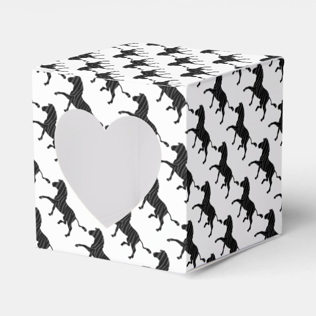 Zebra Black and Gray Print Silhouette Geschenkschachtel (Vorderseite)