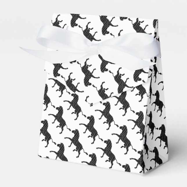 Zebra Black and Gray Print Silhouette Geschenkschachtel (Vorderseite)