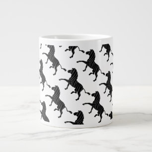 Zebra Black and Gray Print Silhouette Jumbo-Tasse