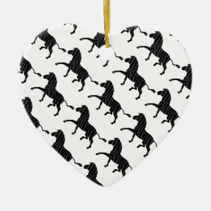 Zebra Black and Gray Print Silhouette Keramik Ornament