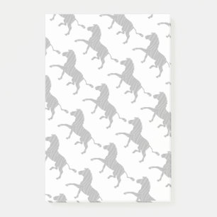 Zebra Black and Gray Print Silhouette Post-it Klebezettel