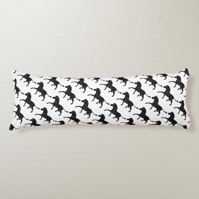 Zebra Black and Gray Print Silhouette Seitenschläferkissen (Vorderseite)