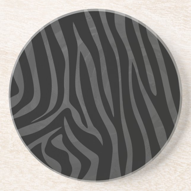 Zebra Black and Gray Print Untersetzer (Vorne)