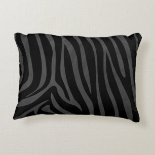 Zebra Black and Gray Print Zierkissen