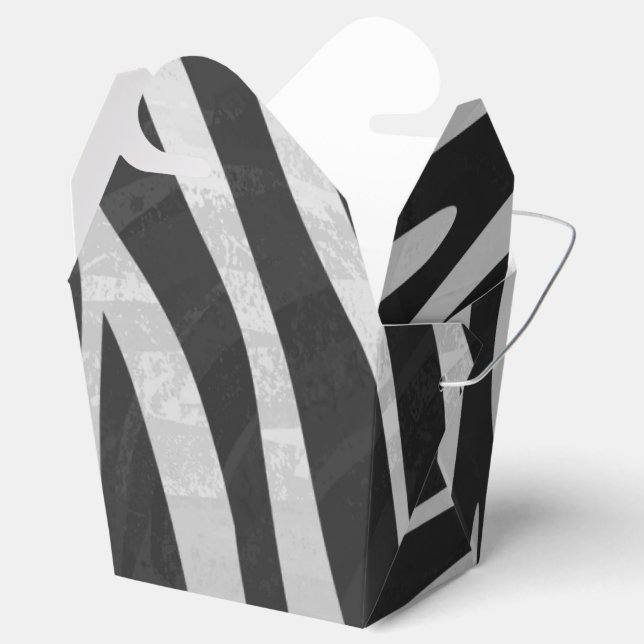 Zebra Black and Light Gray Print Geschenkschachtel (Geöffnet)