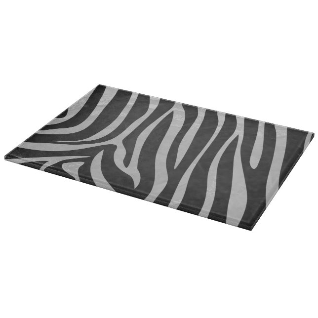 Zebra Black and Light Gray Print Schneidebrett (Ecke)