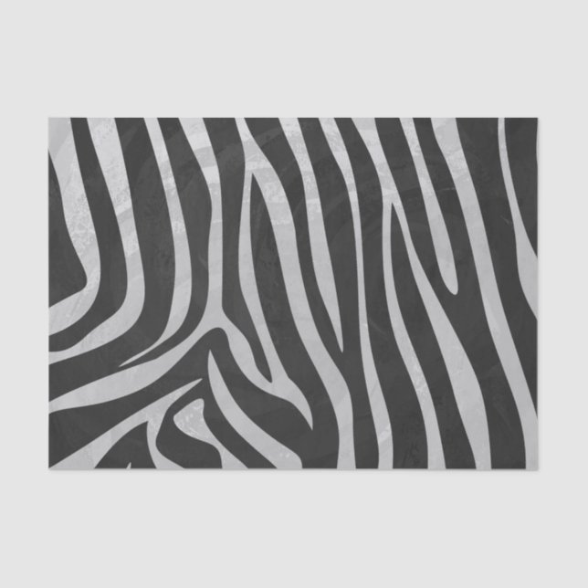 Zebra Black and Light Gray Print Seidenpapier (Vorderseite)