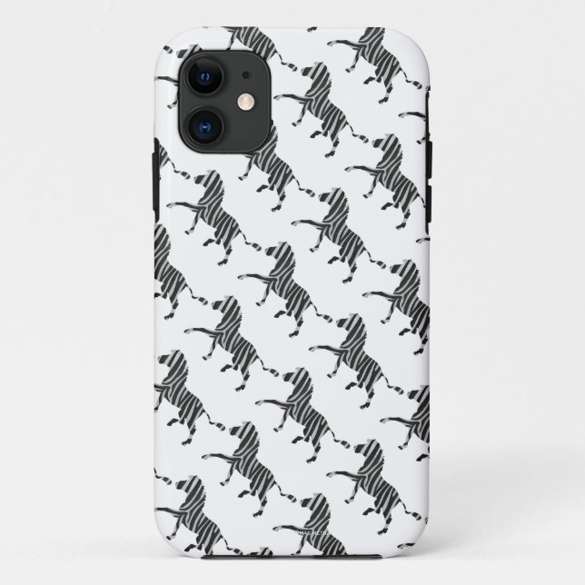 Zebra Black and Light Gray Silhouette Case-Mate iPhone Hülle (Rückseite)