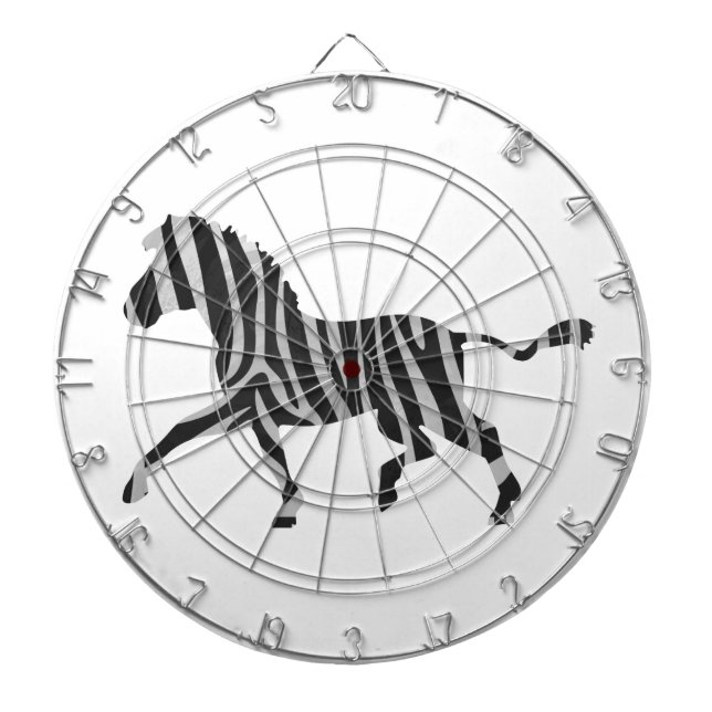 Zebra Black and Light Gray Silhouette Dartscheibe (vorne)