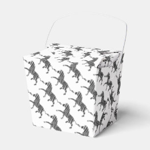 Zebra Black and Light Gray Silhouette Geschenkschachtel