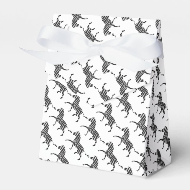 Zebra Black and Light Gray Silhouette Geschenkschachtel (Vorderseite)