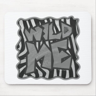 Zebra Black and Light Gray Wild Me Mousepad