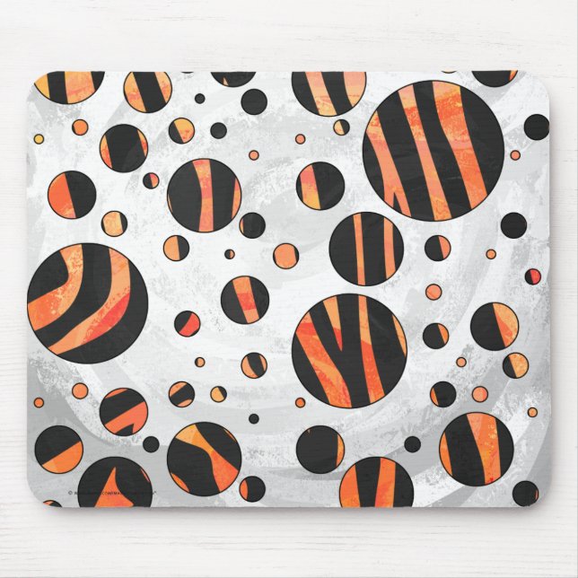 Zebra Black and Orange Polka Dots Mousepad (Vorne)