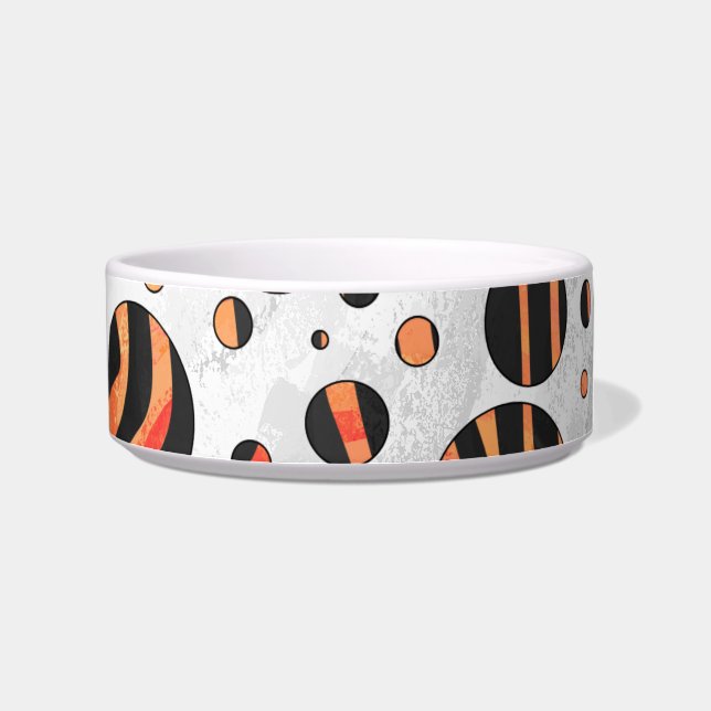Zebra Black and Orange Polka Dots Napf (Rechts)