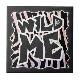 Zebra Black and Pink Wild me Fliese