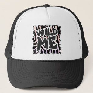 Zebra Black and Pink Wild me Truckerkappe