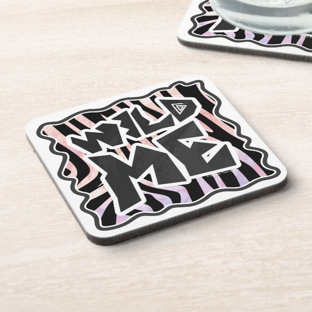 Zebra Black and Pink Wild me Untersetzer (Linke Seite)