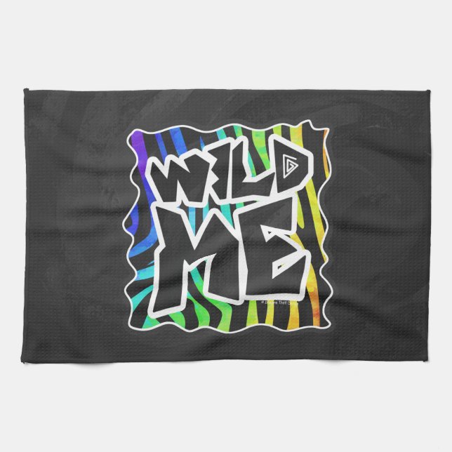 Zebra Black and Rainbow Wild Me Geschirrtuch (Horizontal)