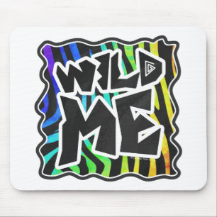 Zebra Black and Rainbow Wild Me Mousepad
